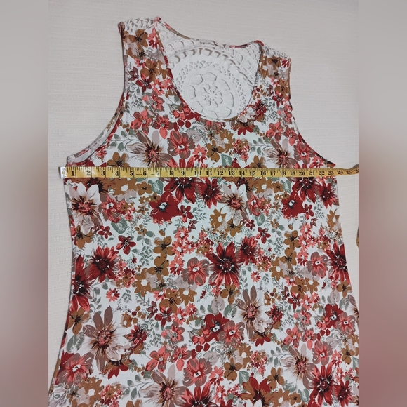 Soft Surroundings Maxi Dress White Red Gold Floral Print Viscose Size 2X - Picture 9 of 11